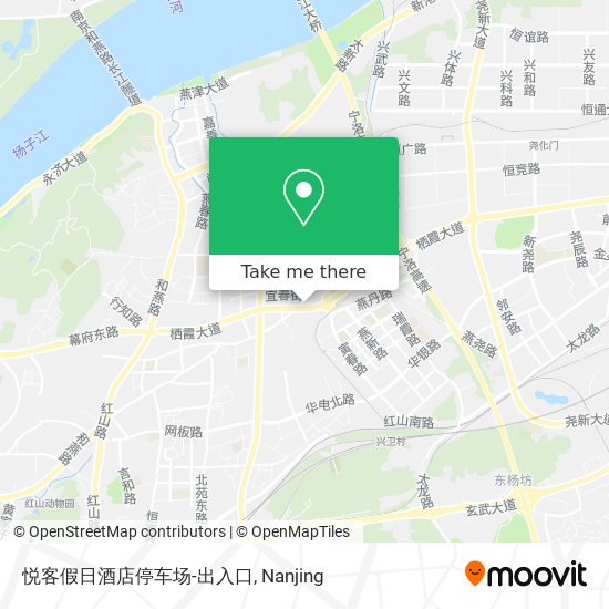 悦客假日酒店停车场-出入口 map