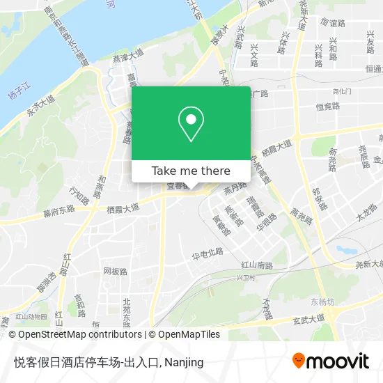 悦客假日酒店停车场-出入口 map