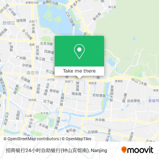 招商银行24小时自助银行(钟山宾馆南) map