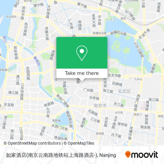 如家酒店(南京云南路地铁站上海路酒店-) map