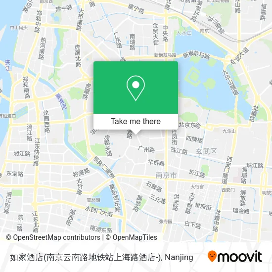 如家酒店(南京云南路地铁站上海路酒店-) map