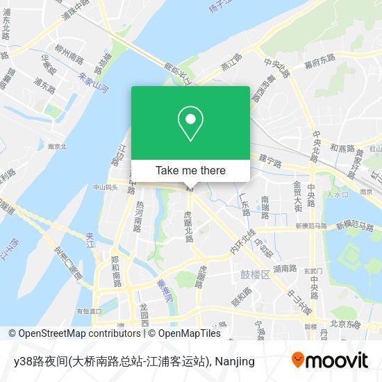 y38路夜间(大桥南路总站-江浦客运站) map