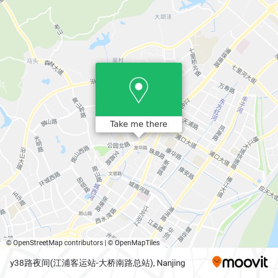 y38路夜间(江浦客运站-大桥南路总站) map