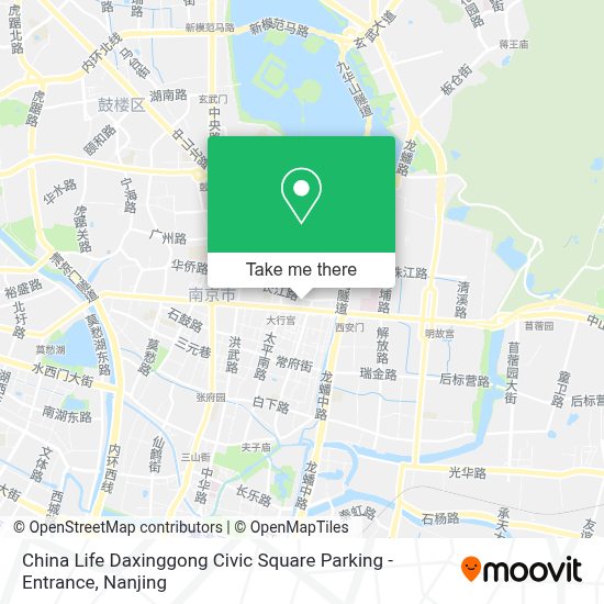 How To Get To 中国人寿大行宫市民广场停车场 出入口in 玄武区by Bus Or Metro