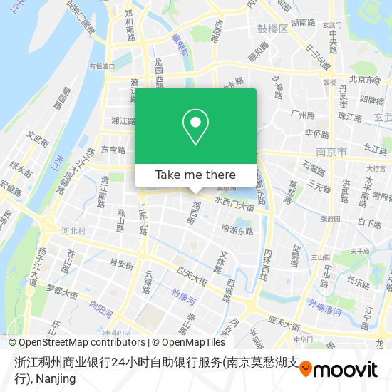 浙江稠州商业银行24小时自助银行服务(南京莫愁湖支行) map