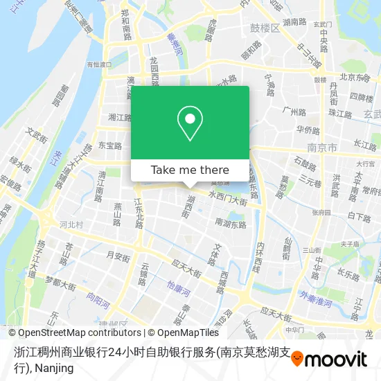 浙江稠州商业银行24小时自助银行服务(南京莫愁湖支行) map