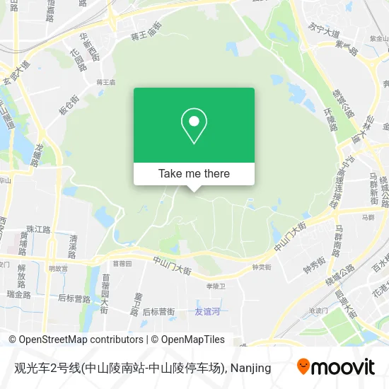 观光车2号线(中山陵南站-中山陵停车场) map