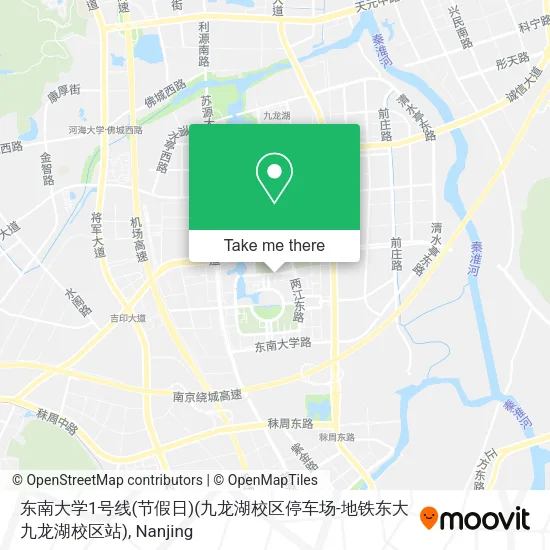 东南大学1号线(节假日)(九龙湖校区停车场-地铁东大九龙湖校区站) map