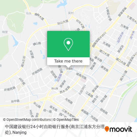 中国建设银行24小时自助银行服务(南京江浦东方分理处) map