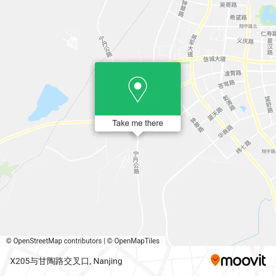 X205与甘陶路交叉口 map