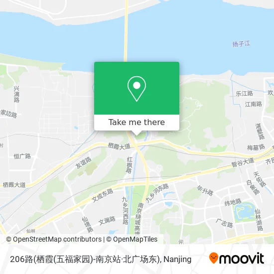 206路(栖霞(五福家园)-南京站·北广场东) map