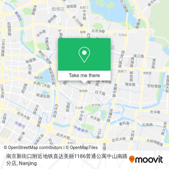 南京新街口附近地铁直达美丽1186普通公寓中山南路分店 map