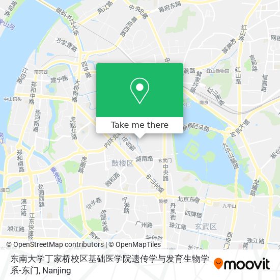 东南大学丁家桥校区基础医学院遗传学与发育生物学系-东门 map