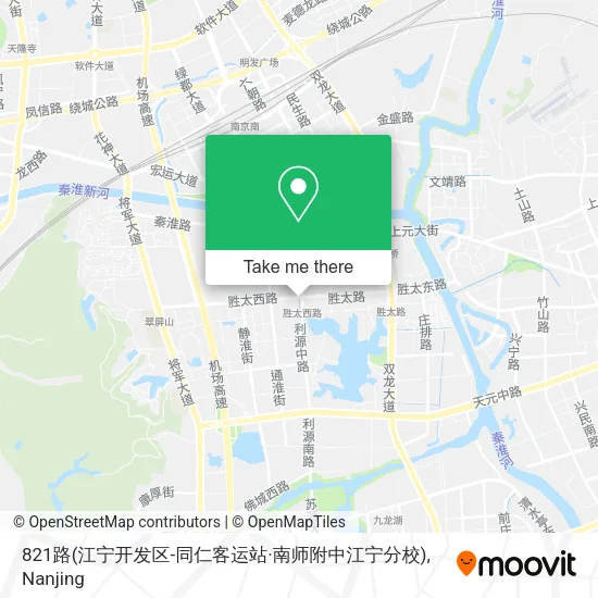 821路(江宁开发区-同仁客运站·南师附中江宁分校) map