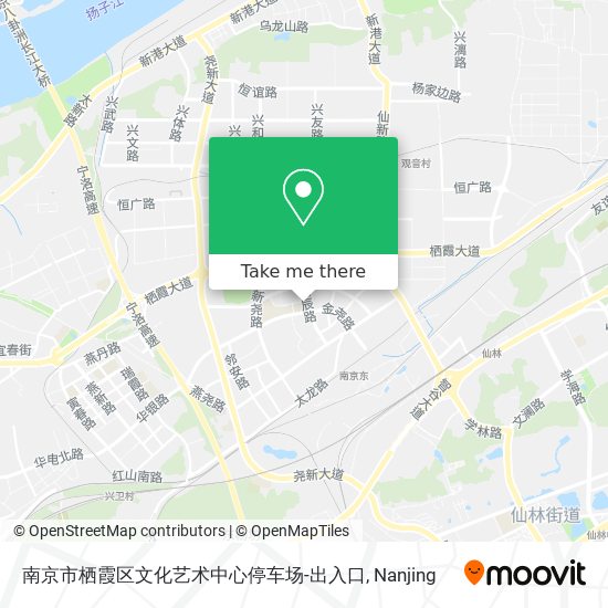 南京市栖霞区文化艺术中心停车场-出入口 map