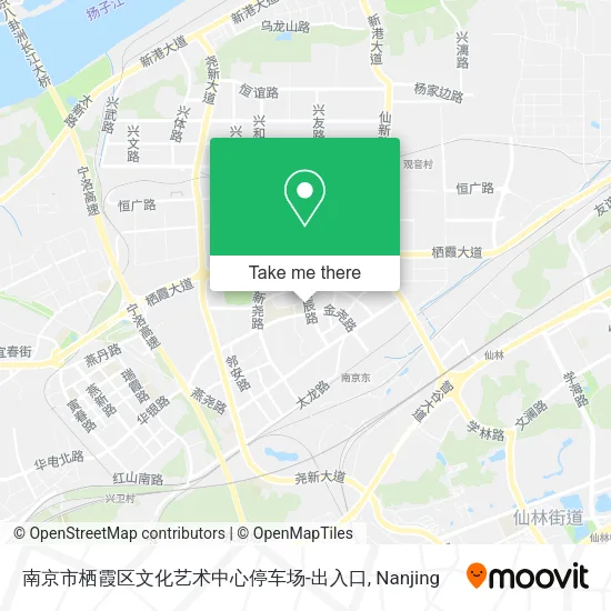南京市栖霞区文化艺术中心停车场-出入口 map