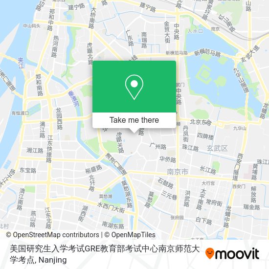 美国研究生入学考试GRE教育部考试中心南京师范大学考点 map