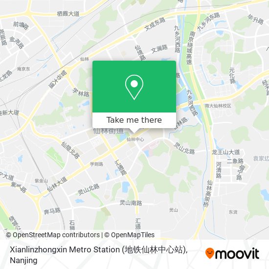 Xianlinzhongxin Metro Station (地铁仙林中心站) map