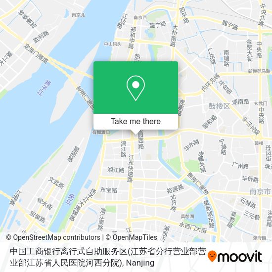 中国工商银行离行式自助服务区(江苏省分行营业部营业部江苏省人民医院河西分院) map