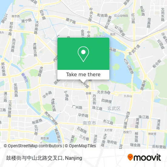 鼓楼街与中山北路交叉口 map