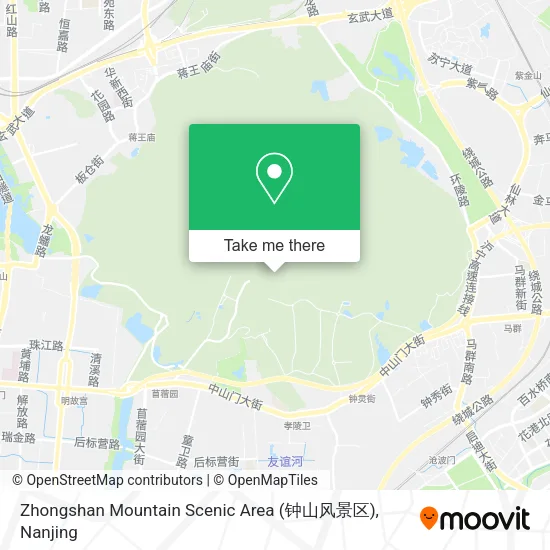 Zhongshan Mountain Scenic Area (钟山风景区) map