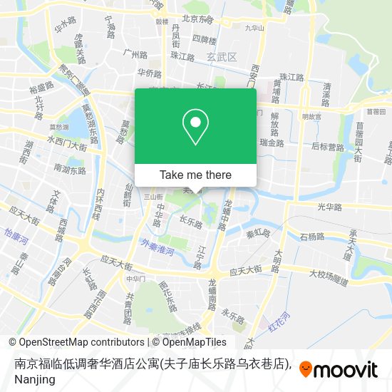 南京福临低调奢华酒店公寓(夫子庙长乐路乌衣巷店) map