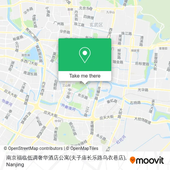 南京福临低调奢华酒店公寓(夫子庙长乐路乌衣巷店) map