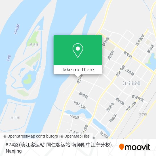 874路(滨江客运站-同仁客运站·南师附中江宁分校) map