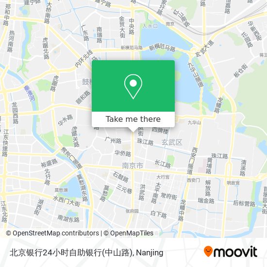 北京银行24小时自助银行(中山路) map