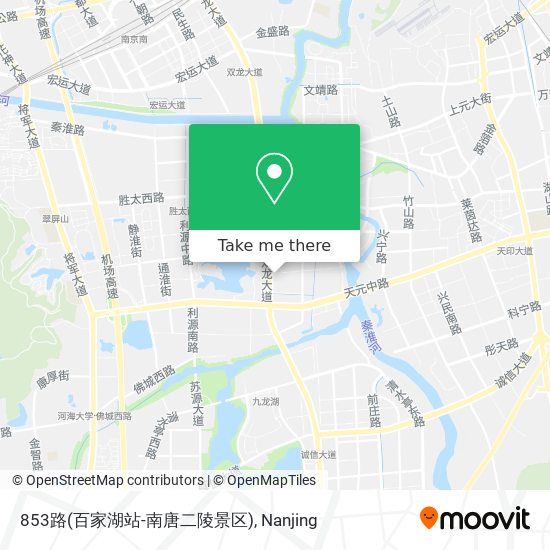 853路(百家湖站-南唐二陵景区) map