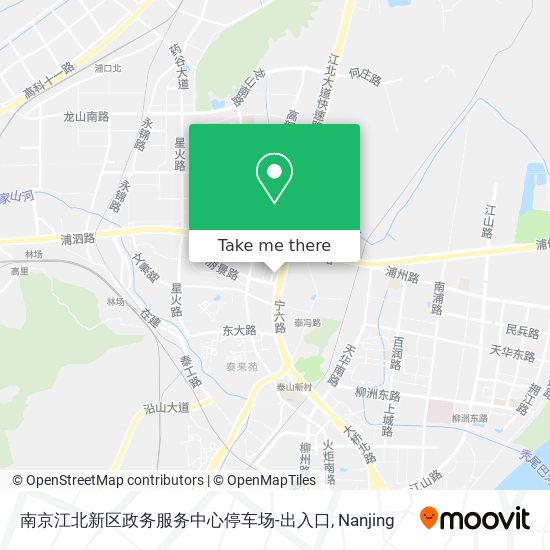 南京江北新区政务服务中心停车场-出入口 map