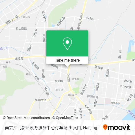 南京江北新区政务服务中心停车场-出入口 map