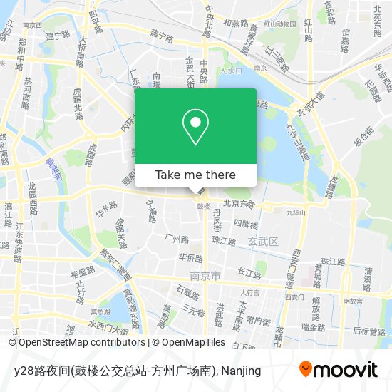 y28路夜间(鼓楼公交总站-方州广场南) map