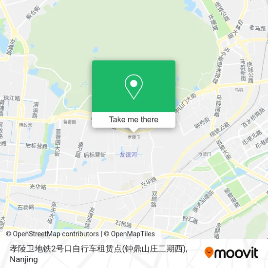 孝陵卫地铁2号口自行车租赁点(钟鼎山庄二期西) map