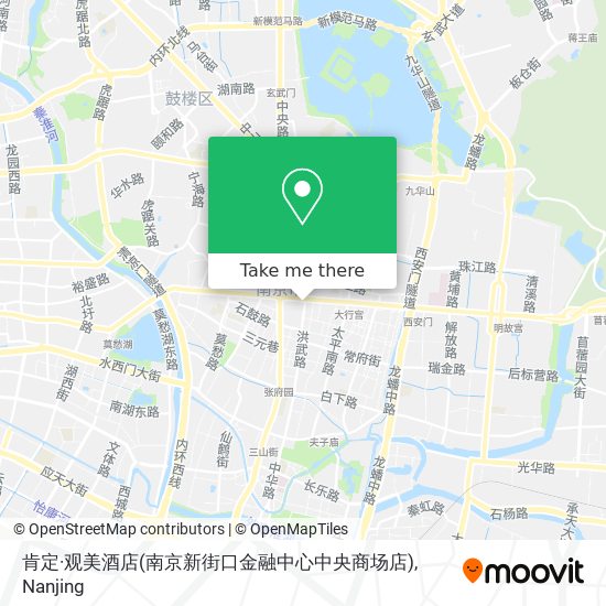 肯定·观美酒店(南京新街口金融中心中央商场店) map