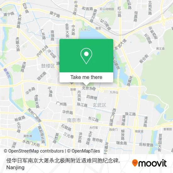 侵华日军南京大屠杀北极阁附近遇难同胞纪念碑 map
