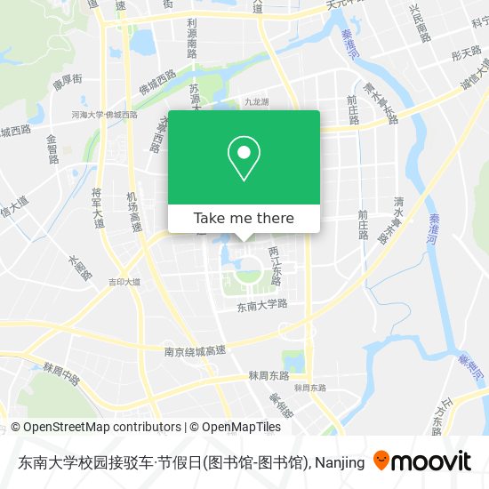 东南大学校园接驳车·节假日(图书馆-图书馆) map