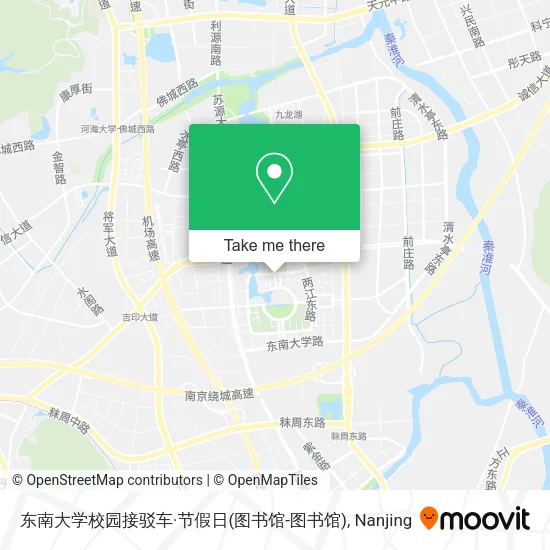 东南大学校园接驳车·节假日(图书馆-图书馆) map