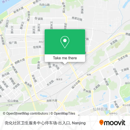 尧化社区卫生服务中心停车场-出入口 map