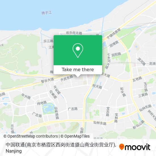 中国联通(南京市栖霞区西岗街道摄山商业街营业厅) map