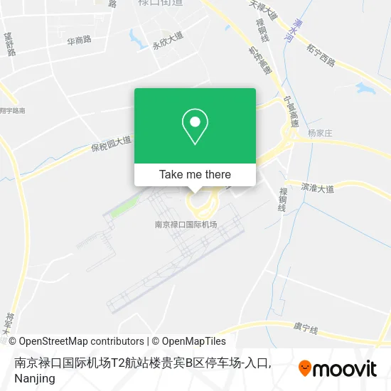 南京禄口国际机场T2航站楼贵宾B区停车场-入口 map