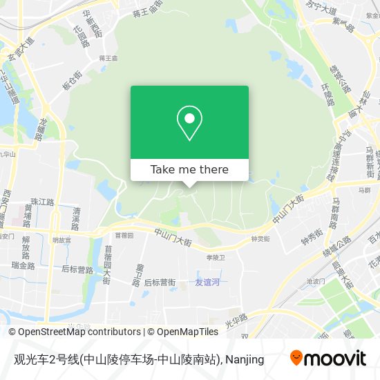 观光车2号线(中山陵停车场-中山陵南站) map