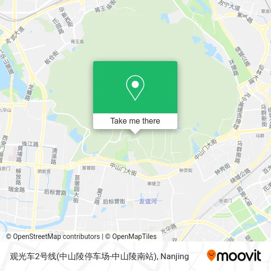 观光车2号线(中山陵停车场-中山陵南站) map