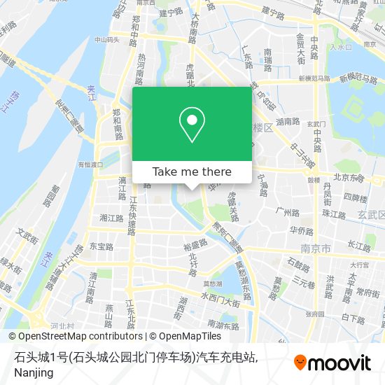 石头城1号(石头城公园北门停车场)汽车充电站 map