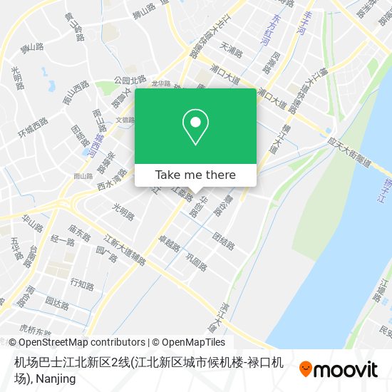 机场巴士江北新区2线(江北新区城市候机楼-禄口机场) map