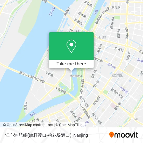 江心洲航线(旗杆渡口-棉花堤渡口) map