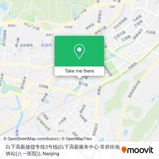白下高新接驳专线3号线(白下高新服务中心-常府街地铁站(八一医院)) map