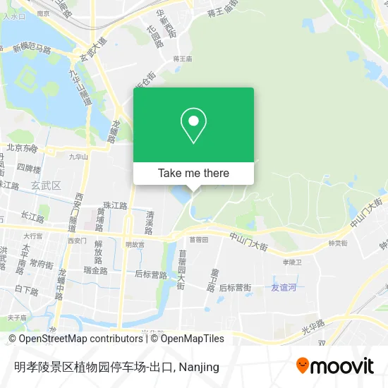 明孝陵景区植物园停车场-出口 map