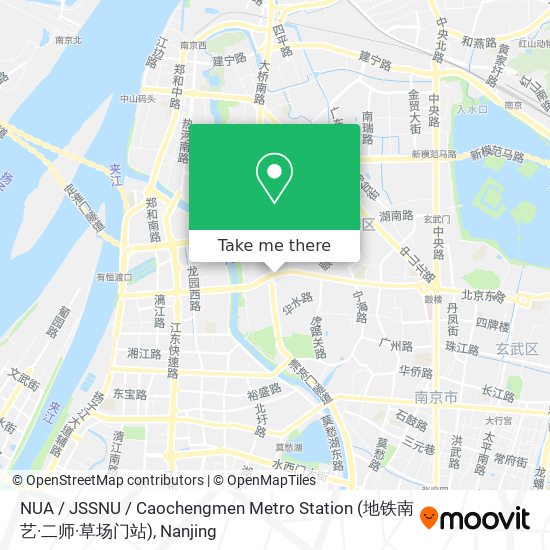 NUA / JSSNU / Caochengmen Metro Station (地铁南艺·二师·草场门站) map