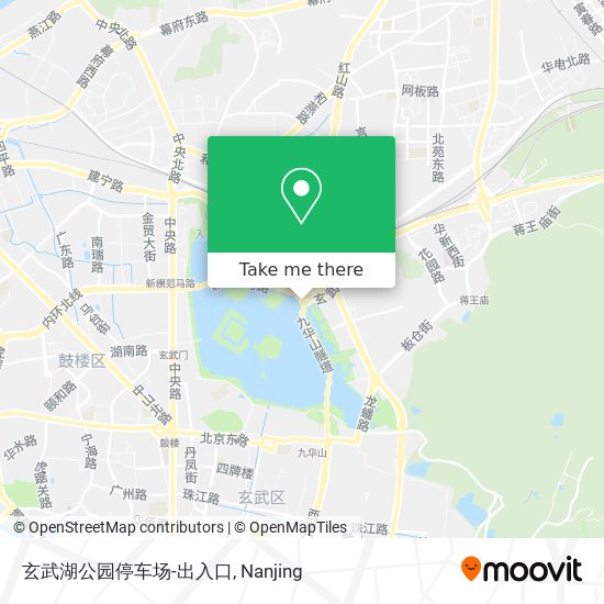 玄武湖公园停车场-出入口 map